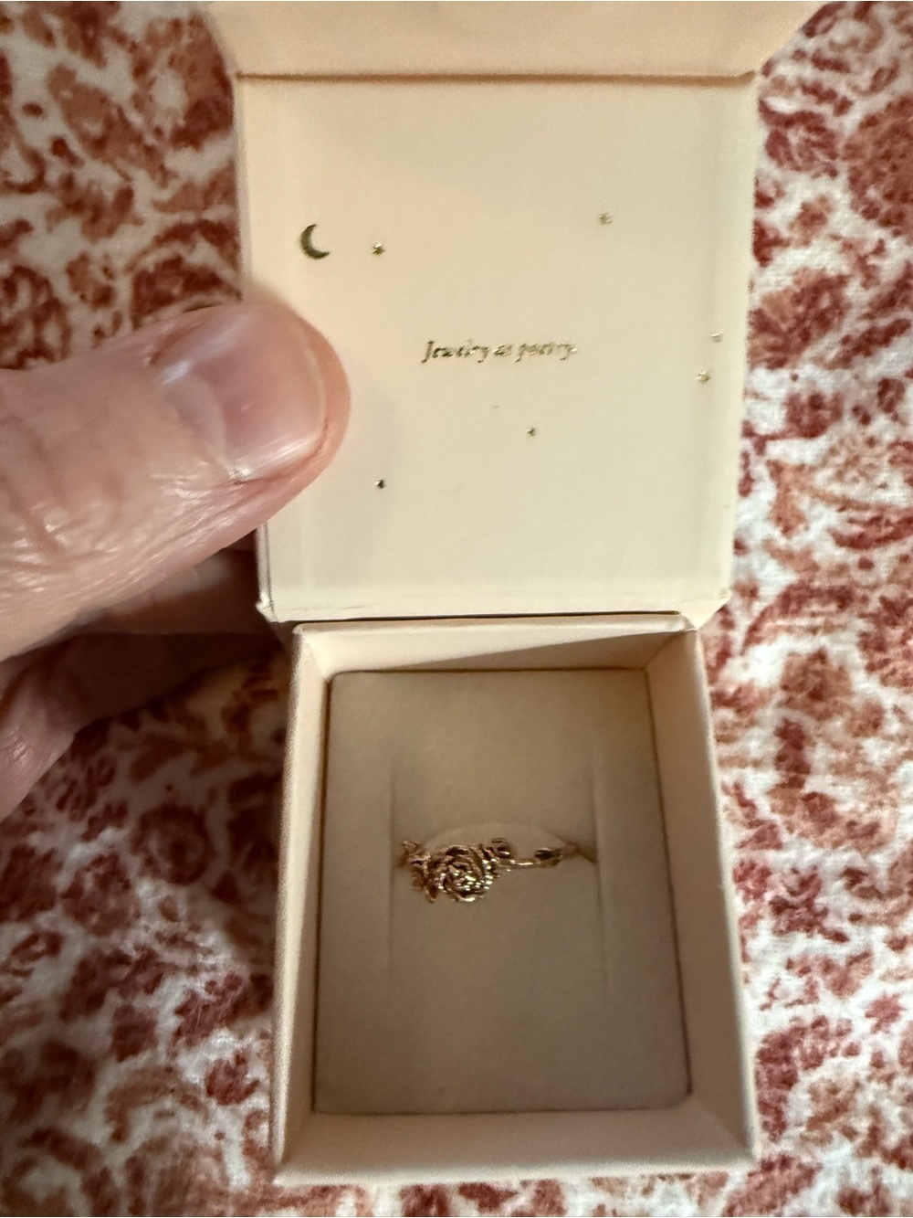 Catbird - Laurie Fleming 14k Rose Gold Dewy Diamond Rose Ring - Picture 3 of 13